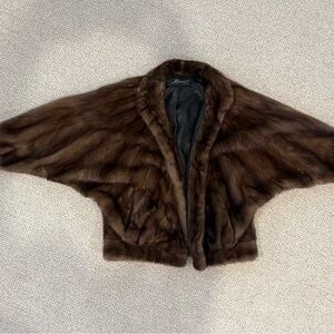 Luxurious Brown Bat Wing Fur Jacket